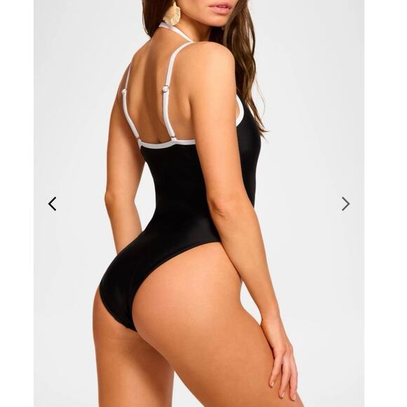 NWOT Ramy Brook Bia Plunge One-Piece Swimsuit in Black SZ S - Picture 3 of 9